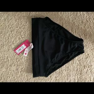 target high rise black bikini bottom